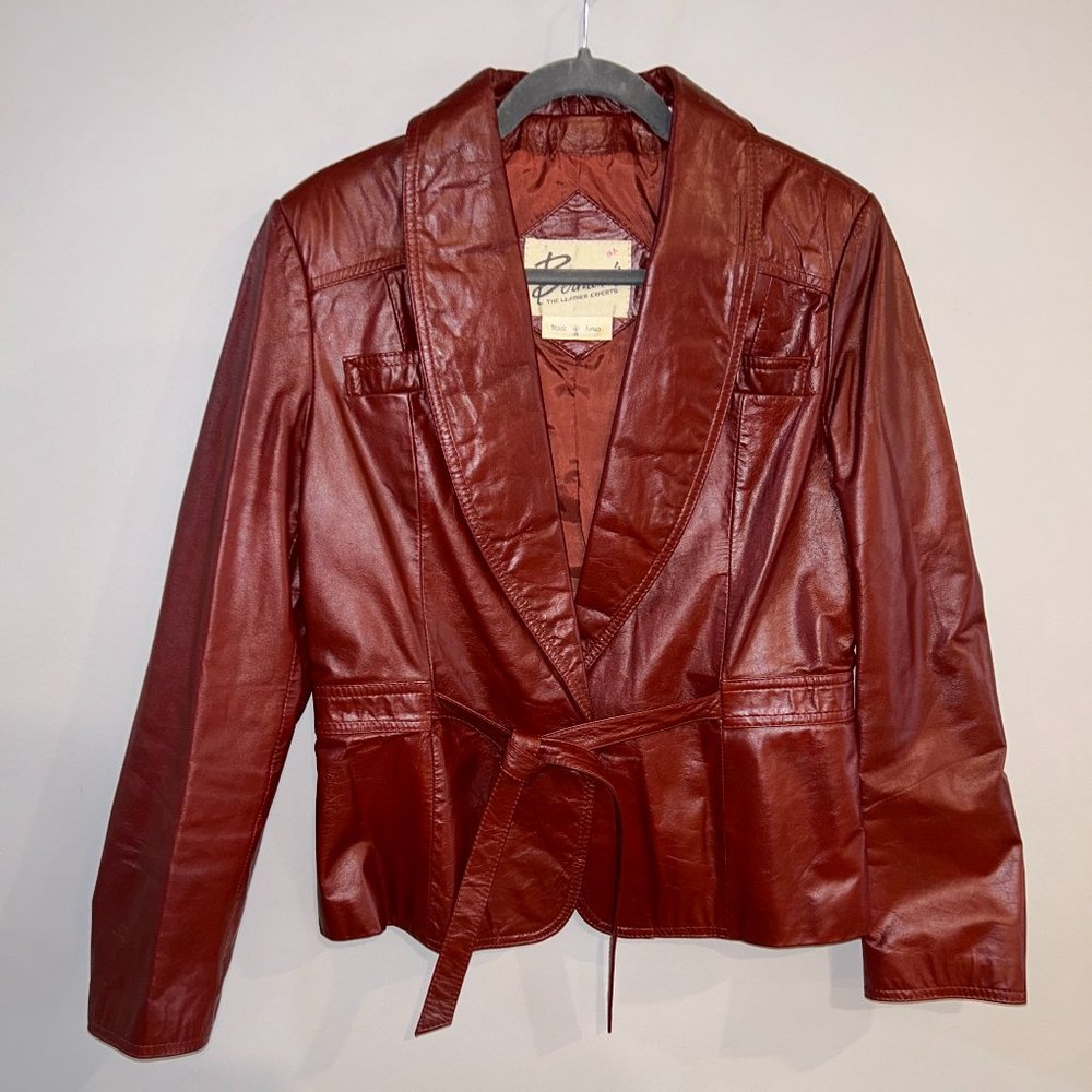 Berman's Leather Experts Vintage Marron Leather Jacket - 10